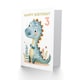 image 2 of Cute Dinosaur Cartoon Drawing Fun Kids Age 3 Year old Child Kids 3rd Birthday Card