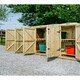 image 3 of Chatburn 2 Wheelie Bin/6 Recycle Box Store - L80.4 x W319.5 x H120 cm - Fits 2x 180L or 2x 240L Wheelie Bins & 6x Recycle Boxes Brown