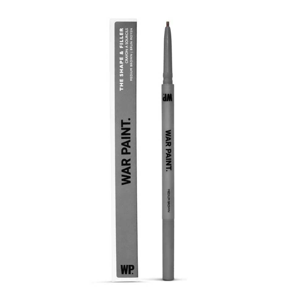 image 1 of War Paint The Shape & Filler Dual-Ended Beard and Brow Defining Pencil, Helps Create Hair-Like Strokes for a Natural, Fuller Look, Medium Brown 0.1g