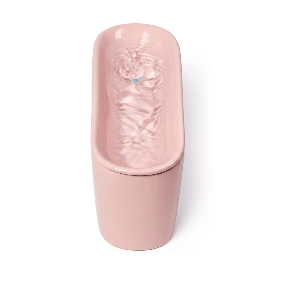 image 1 of Cat Mate Ceramic Pet Water Fountain 800ml Pink