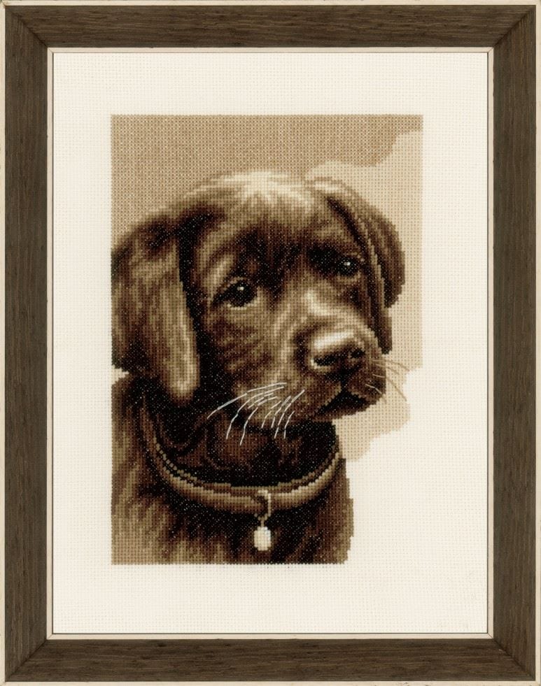 Vervaco LABRADOR PUPPY - Counted Cross Stitch Kit: Labrador Puppy
