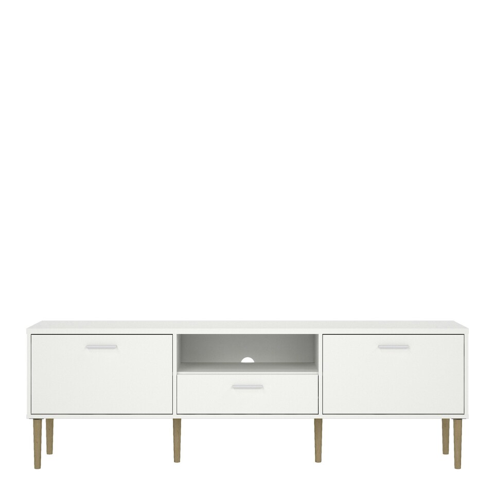 image 1 of Media TV Unit with 2 Doors 1 Drawer in White