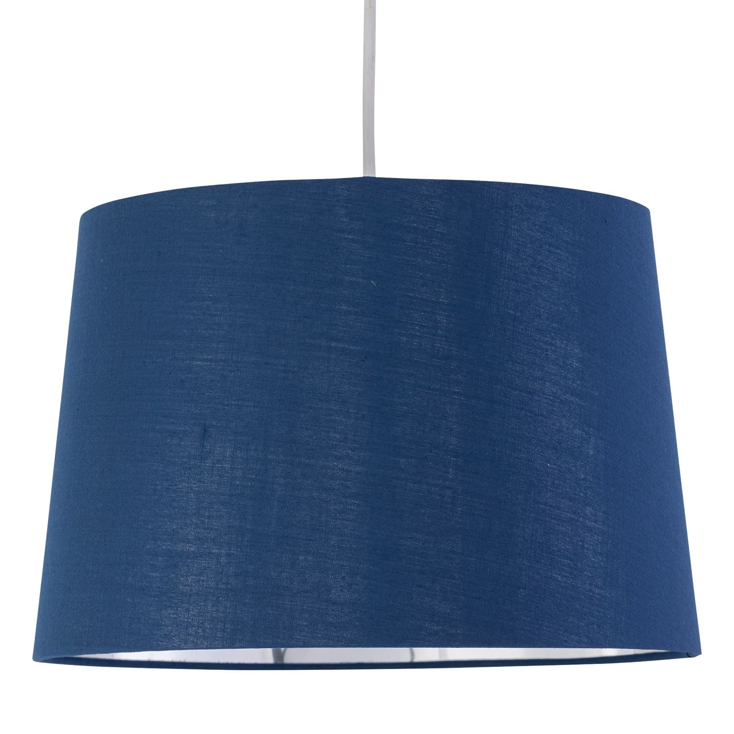 First Choice Lighting Zoey - Navy Blue with Silver Inner 28cm Easy Fit Pendant or Lamp Shade