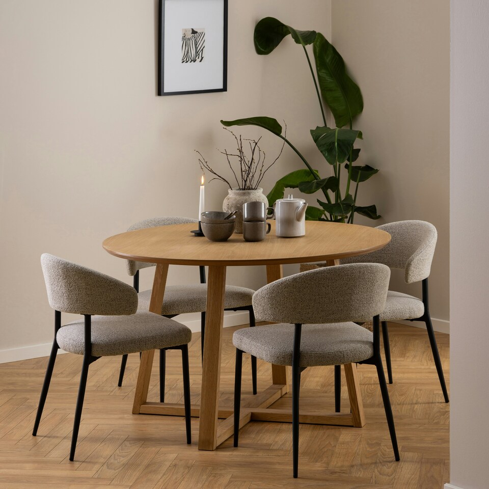 image 1 of Malika Round Dining Table in Oak