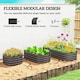 image 4 of Outsunny Galvanised Raised Garden Bed Planter Box with Safety Edging, Dark Grey