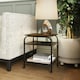 image 2 of Industrial Urban Design 3 Tier Side or End Table. Black Metal Frame. Black