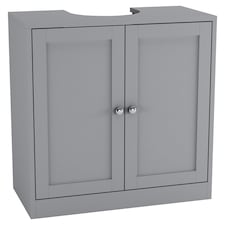 Under Sink Full Pedestal Basin Cabinet Cupboard Bathroom Storage Unit | Grey | 1