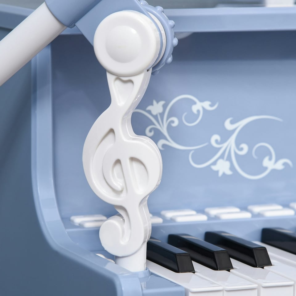 image 1 of HOMCOM 37 Key Keyboard Battery Piano Kids Microphone Stool Educational Game