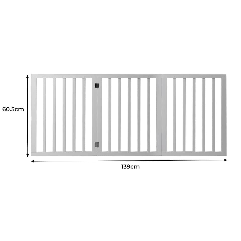 image 1 of Skylos Pet Gate Wooden Dog Fence Baby Safety Barrier Indoor Stairway Doorway