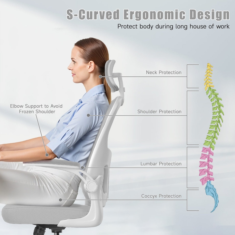 image 1 of Rattantree Ergonomic Office Chair With Headrest & Lumbar Support
