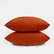 image 4 of OHS 2 x Soft Plain Matte Velvet Cushion Covers, 45x45cm - Rust
