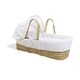 image 2 of Clair de Lune Waffle Palm Moses Basket With Folding Stand - White