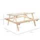 image 5 of Outsunny 6 Seater Wooden Picnic Table Bench for Outdoor Garden or Patio with Parasol Cutout 150 cm Natural Wood Finish