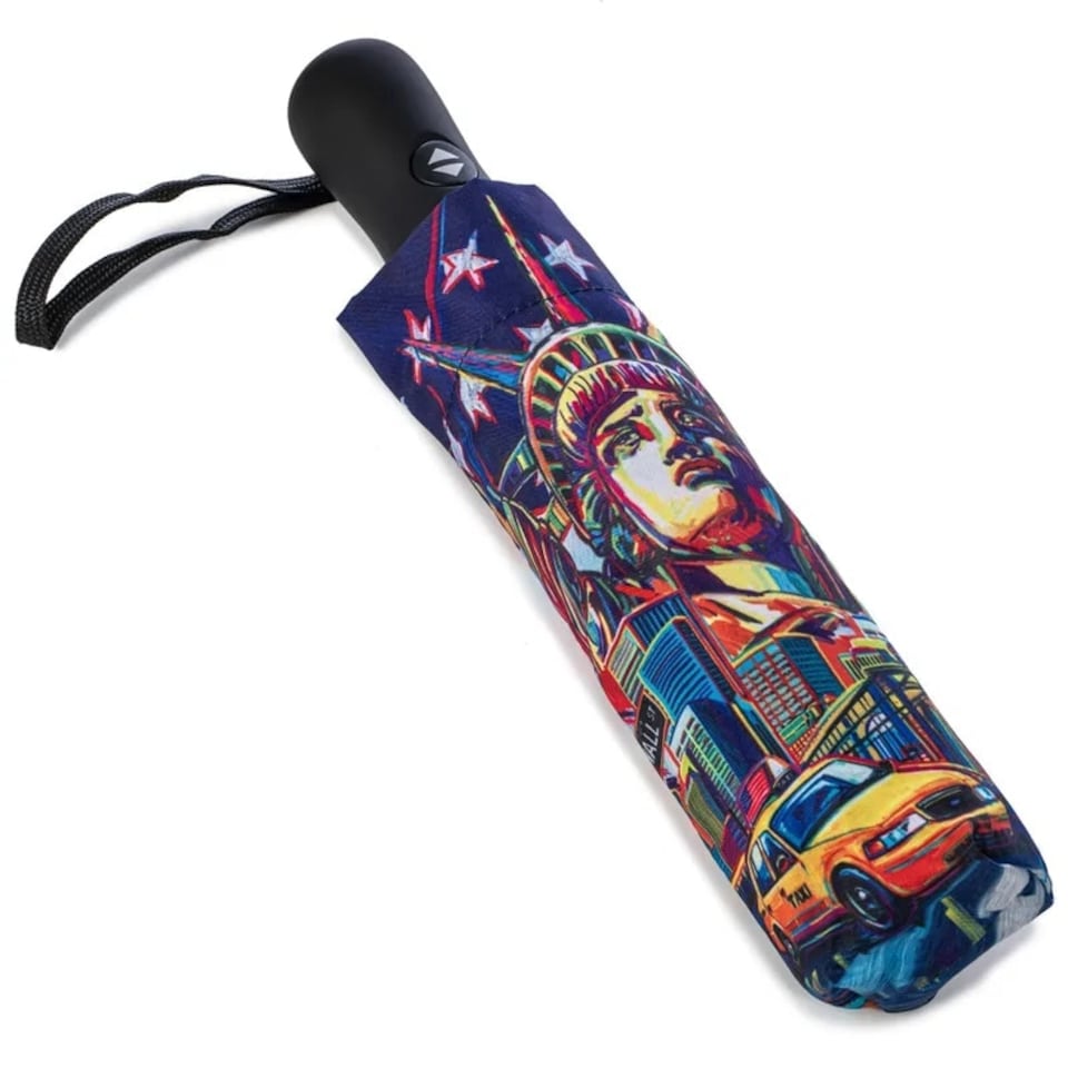 image 1 of Storm King Folding Umbrella Automatic Opening New York City | Multi | Canopy : 98cm
