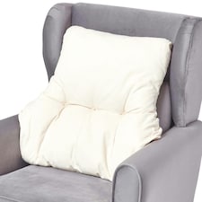Homescapes Cream Cotton Back Support Cushion | Cream | Cream | H 58 x W 68 x D 15 cm