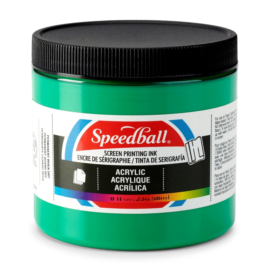 image 1 of Speedball Acrylic Screen Printing Ink, Emerald Green, 8oz