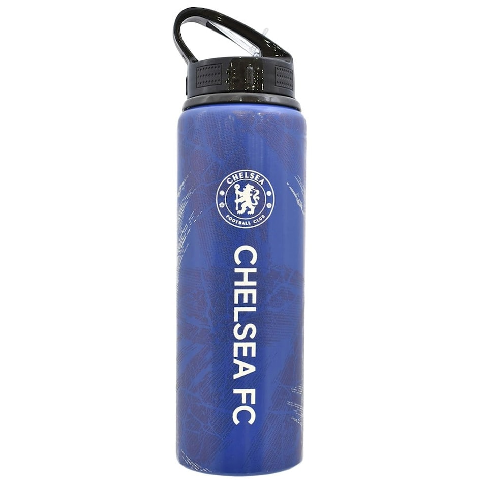 image 1 of Chelsea FC Printed Aluminium Water Bottle - Blue/White - One Size