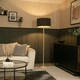 image 1 of ValueLights Triston Painted Natural Floor Lamp with Large Drum Shade