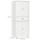image 7 of HOMCOM Tall Kitchen Storage Cabinet Cupboard w/ Drawer for Dining Room White