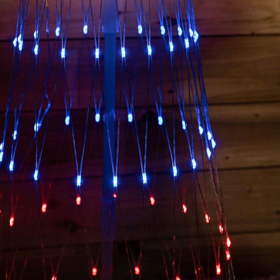 image 1 of 2.5m Light up Christmas Cone Tree with 320 Multi-Coloured LEDs and Timer Function
