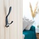 image 5 of Hammer & Tongs Rustic Hat and Double Robe Hook - W90mm x H140mm - Black
