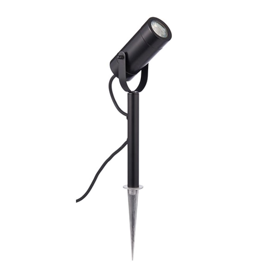 image 1 of Palin Outdoor Spike Light Matt Black, Glass IP44, GU10