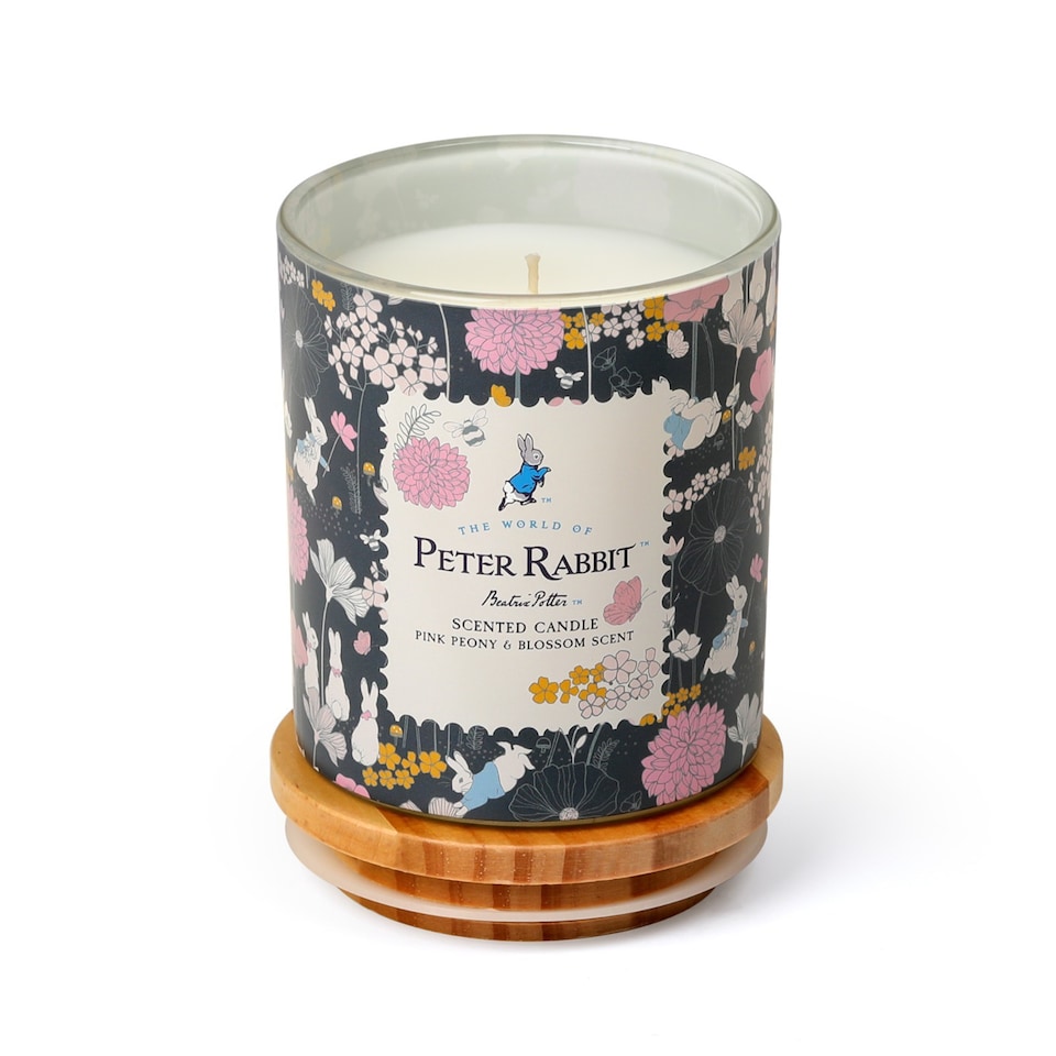 image 1 of Peter Rabbit Scented Glass Candle - Pink Peony Blossom
