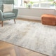 image 3 of KUKOON Silver Grey Metallic Distressed Abstract Living Room Area Rug 80cm x 150cm Grey