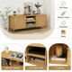 image 8 of COSTWAY Boho TV Stand for 55 Inches Entertainment Center Natural Gold