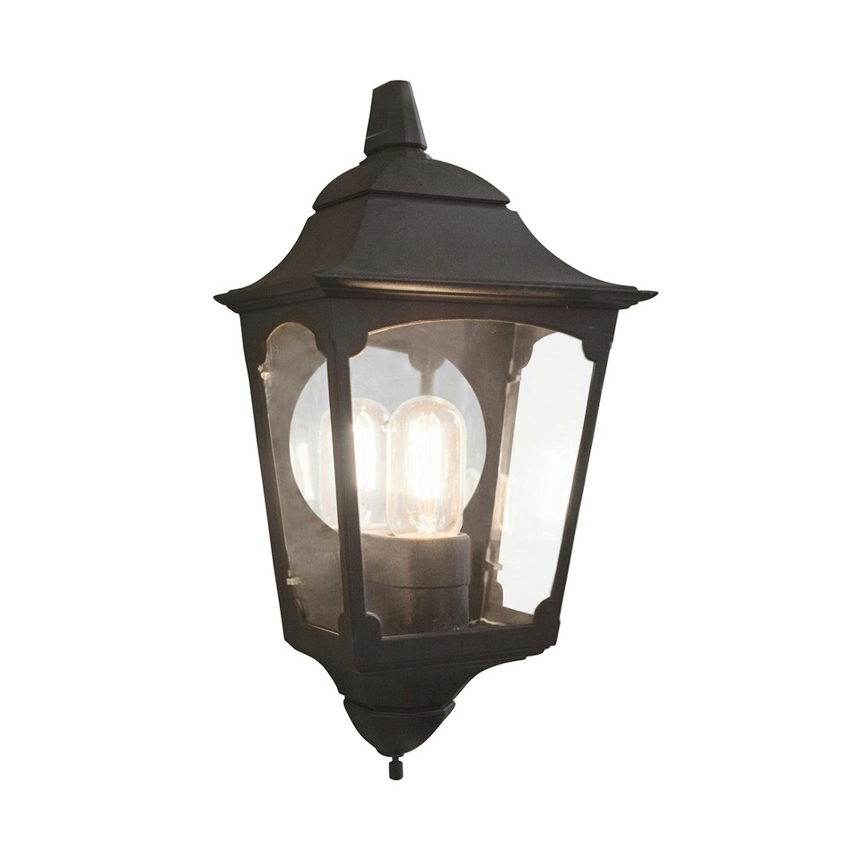 image 1 of Chapel 1 Light Outdoor Wall Half Lantern Light Black IP44, E27