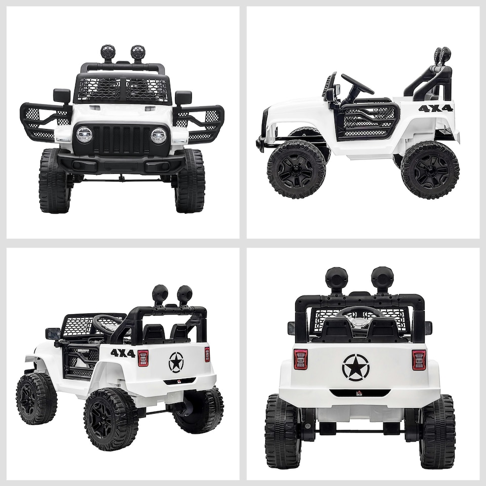 image 1 of HOMCOM 12V Kids Electric Ride On Car Truck Off-road Toy W/ Remote Control White