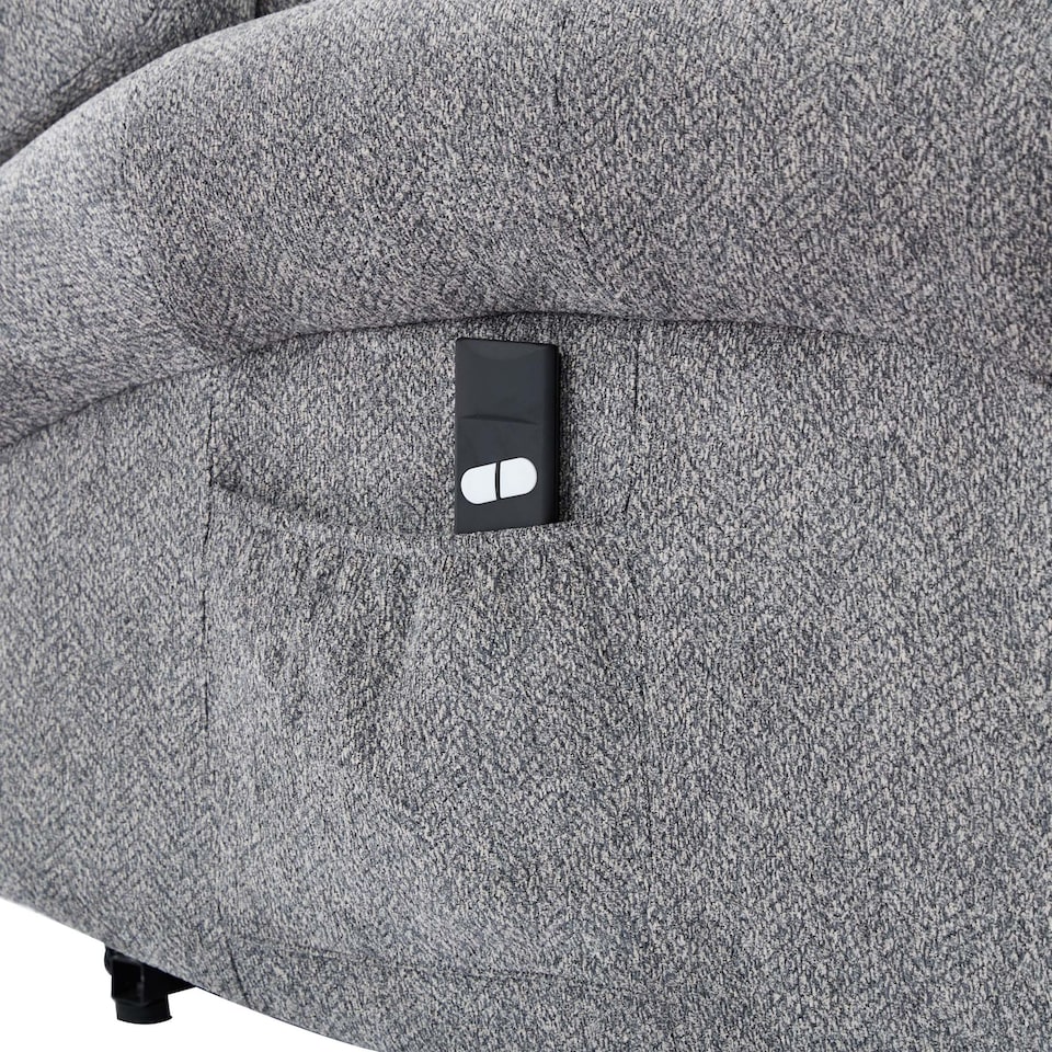 image 1 of Belvoir Grey Fabric Single Motor Mobility Rise Recliner Chair | Grey | Grey