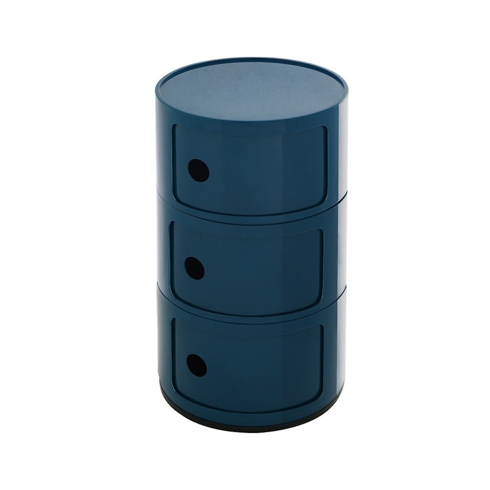 image 1 of Living and Home Cylindrical Plastic Storage Unit - Blue | Blue
