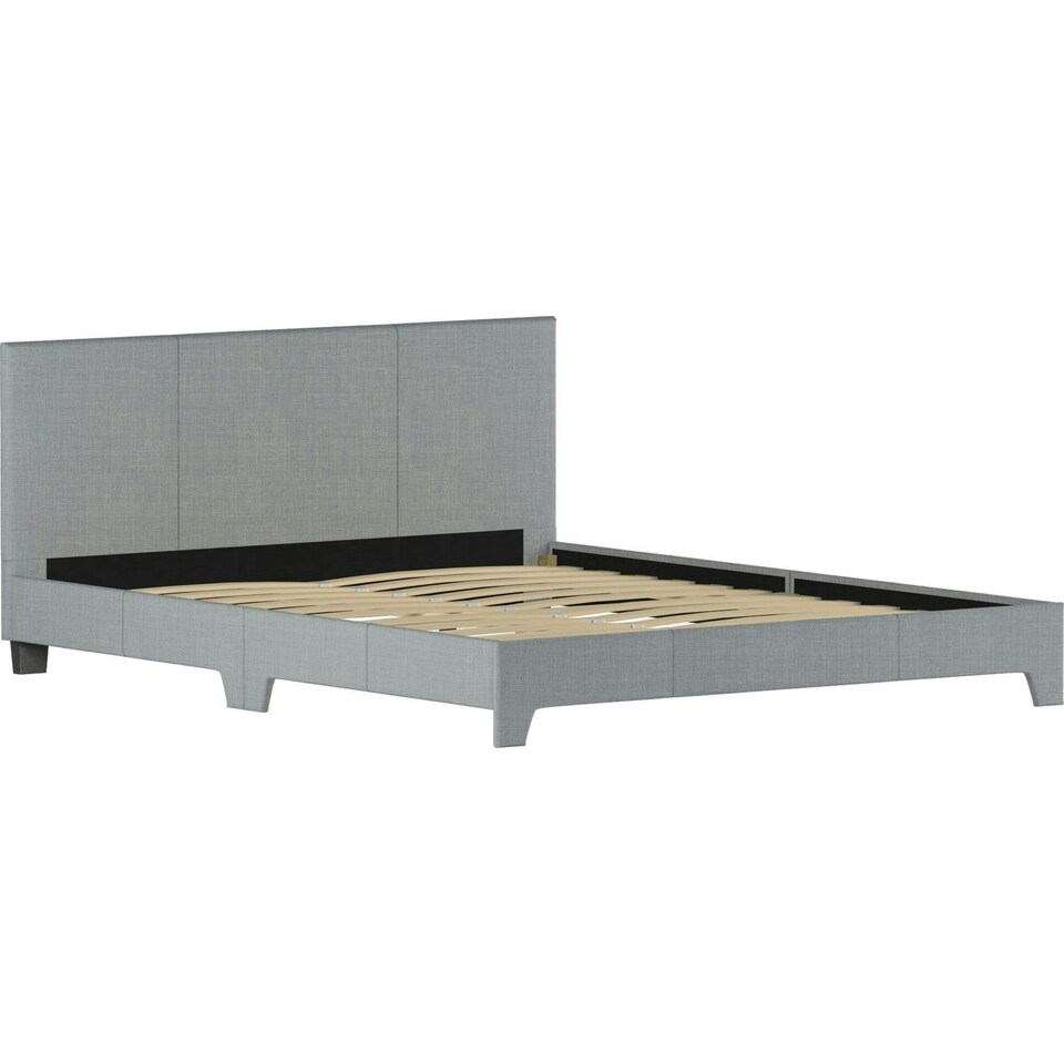 image 1 of Vida Designs Victoria 5ft King Size Bed Fabric Upholstered, Light Grey Linen, 150 x 200cm