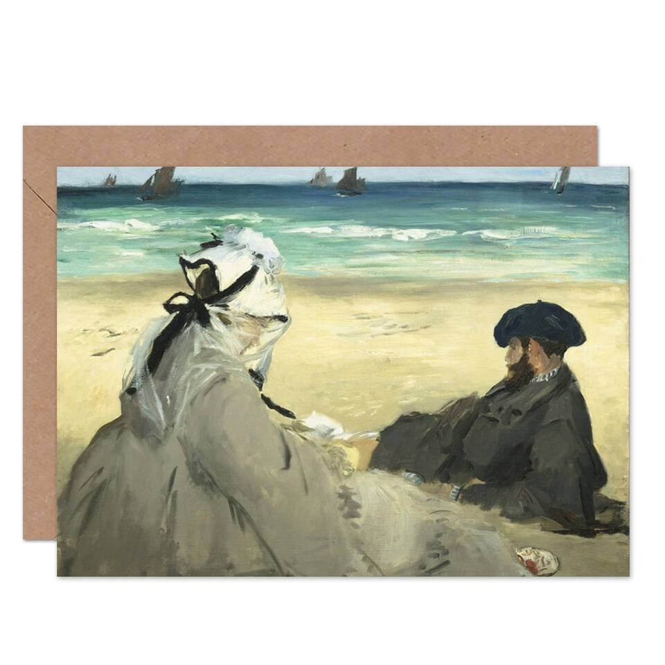 image 1 of Edouard Manet Painting On The Beach Art Card