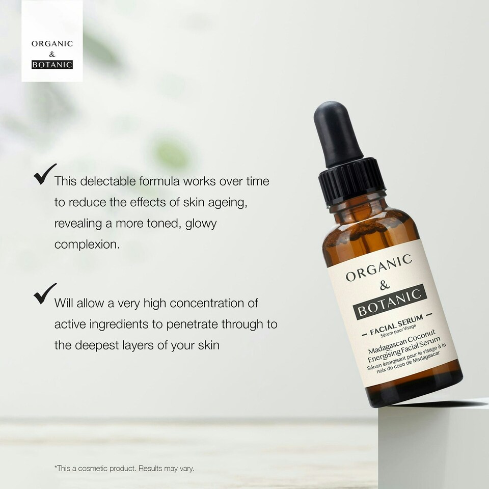image 1 of Organic & Botanic Madagascan Coconut Facial Serum 30ml