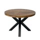 image 1 of Industrial Round X Leg Dining Table - FLAT PACK LEGS - Mango Wood/Iron - L170 x W170 x H76 cm - PP Sawn Finish - Assembly Required Brown