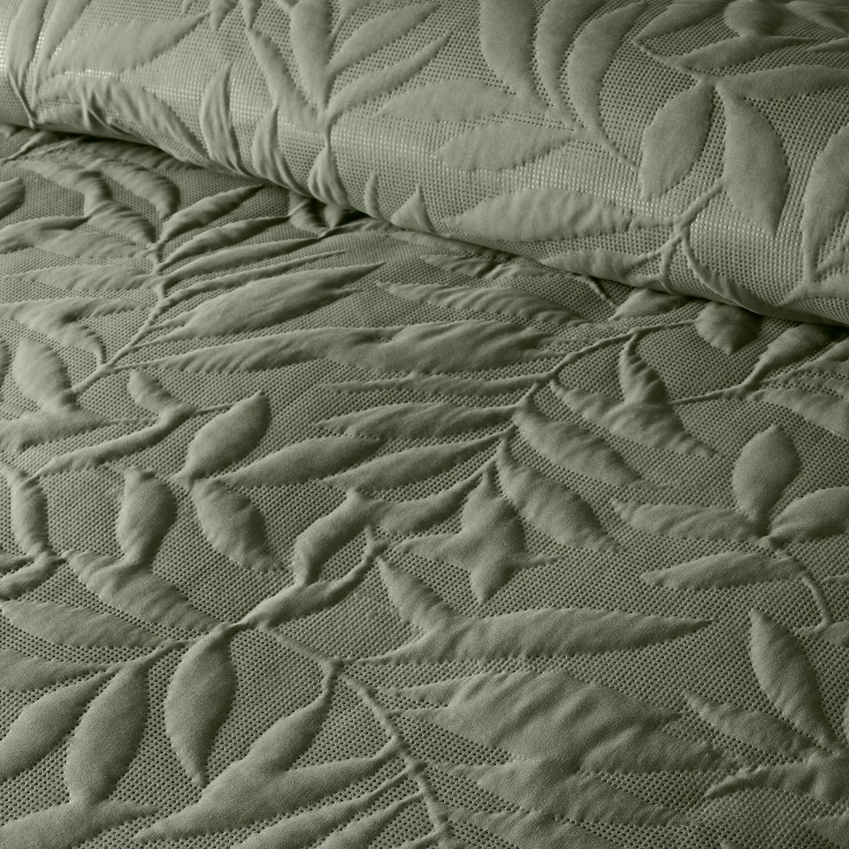 image 1 of Serene Luana Duvet Cover Set Dark Green