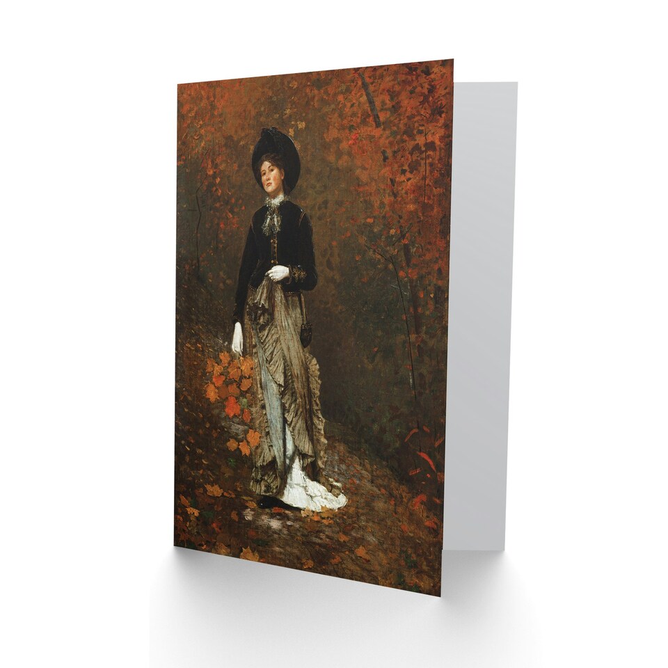 image 1 of Winslow Homer Art Card Autumn Oil Painting Woman Portrait