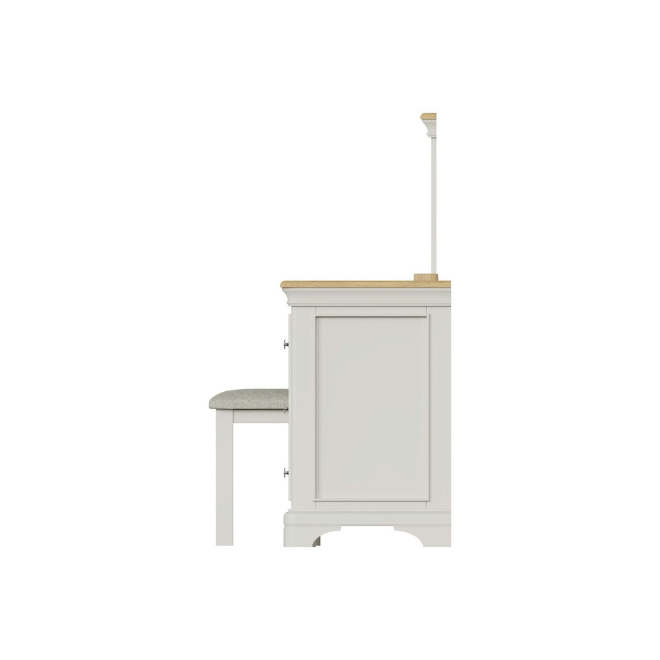 image 1 of Faire 3 Drawer Dressing Table Set in Dove Grey with Oak Top Grey