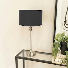 ValueLights Maggie Brushed Chrome Silver Candlestick Slim Table Lamp Base