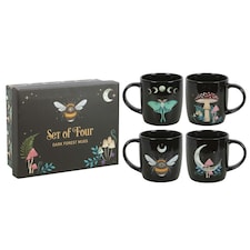 Dark Forest Mugs Set Of 4 Blue