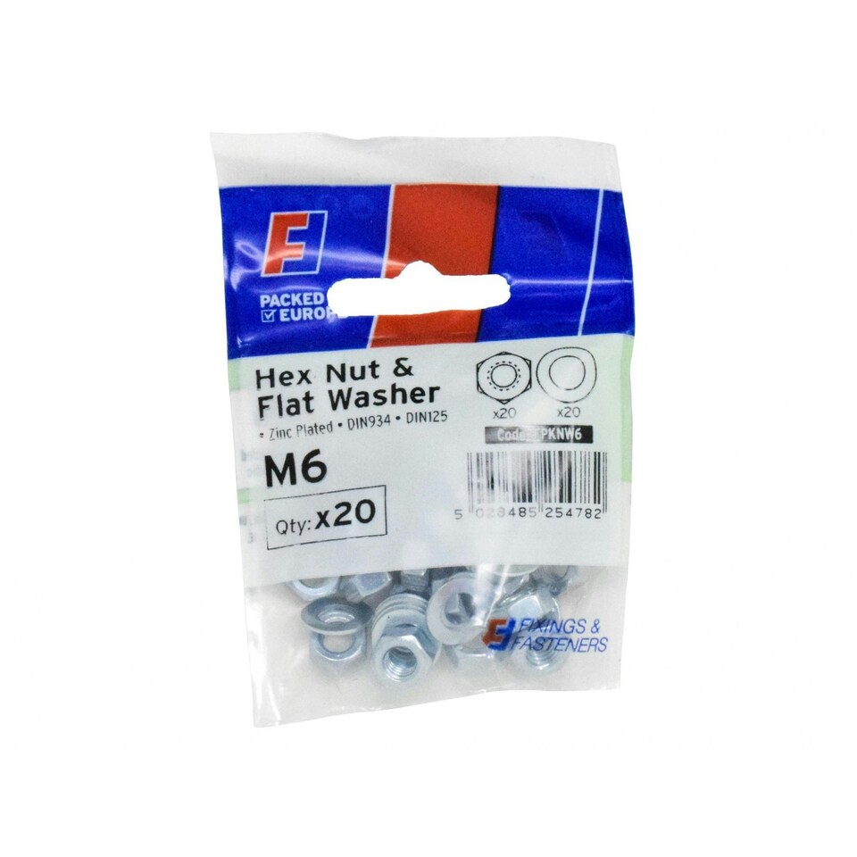 Forgefix Nut & Washer, Forgepack - Multi Colour - M6