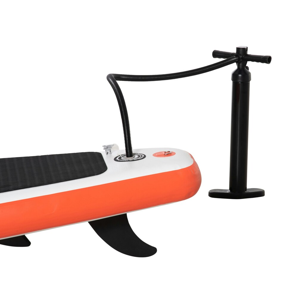 image 1 of Outsunny 10Ft Inflatable Paddle Stand Up Board w/ Adjustable Paddle - White White