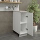 image 3 of JD Greta Adjustable Legs Kitchen Base Unit 300mm Storage Cabinet With Door Shelf 30cm - White Gloss With Worktop