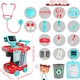 image 6 of Doctor Kit for Kids – 20-Piece Educational Medical Station Trolley Playset with Sounds & Accessories (Coral)