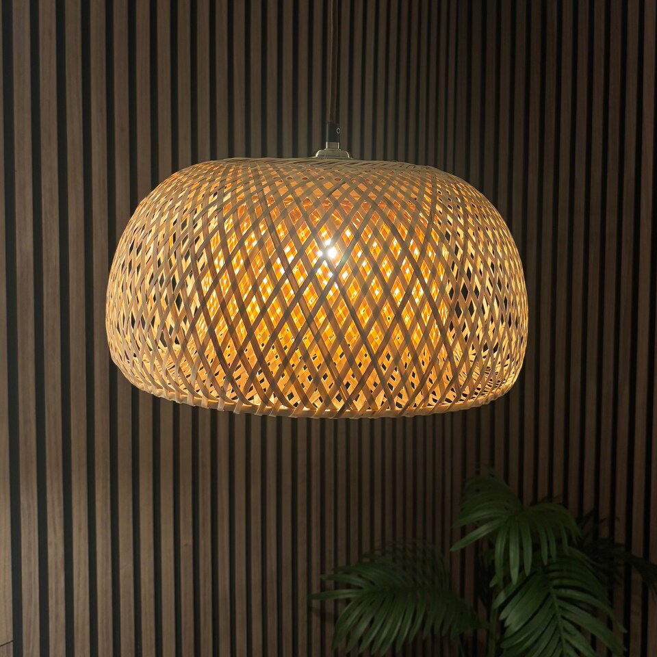 image 1 of CGC Bronte Bamboo Lampshade - Handmade Easy-Fit, 38 cm