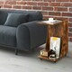 image 3 of COSTWAY C-Shaped End Table Mobile Sofa Side Table Brown