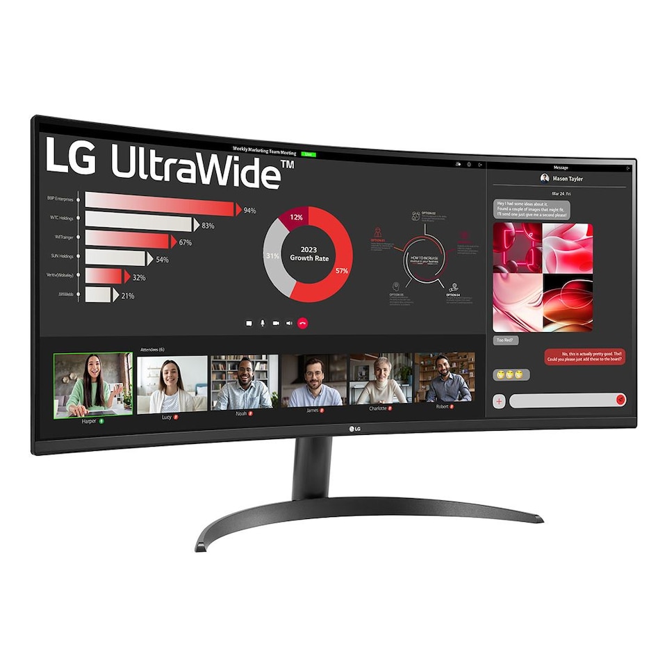 image 1 of LG Ultrawide 34WR50QK-B.AEK 34" Curved VA LCD Wide Quad HD FreeSync Monitor