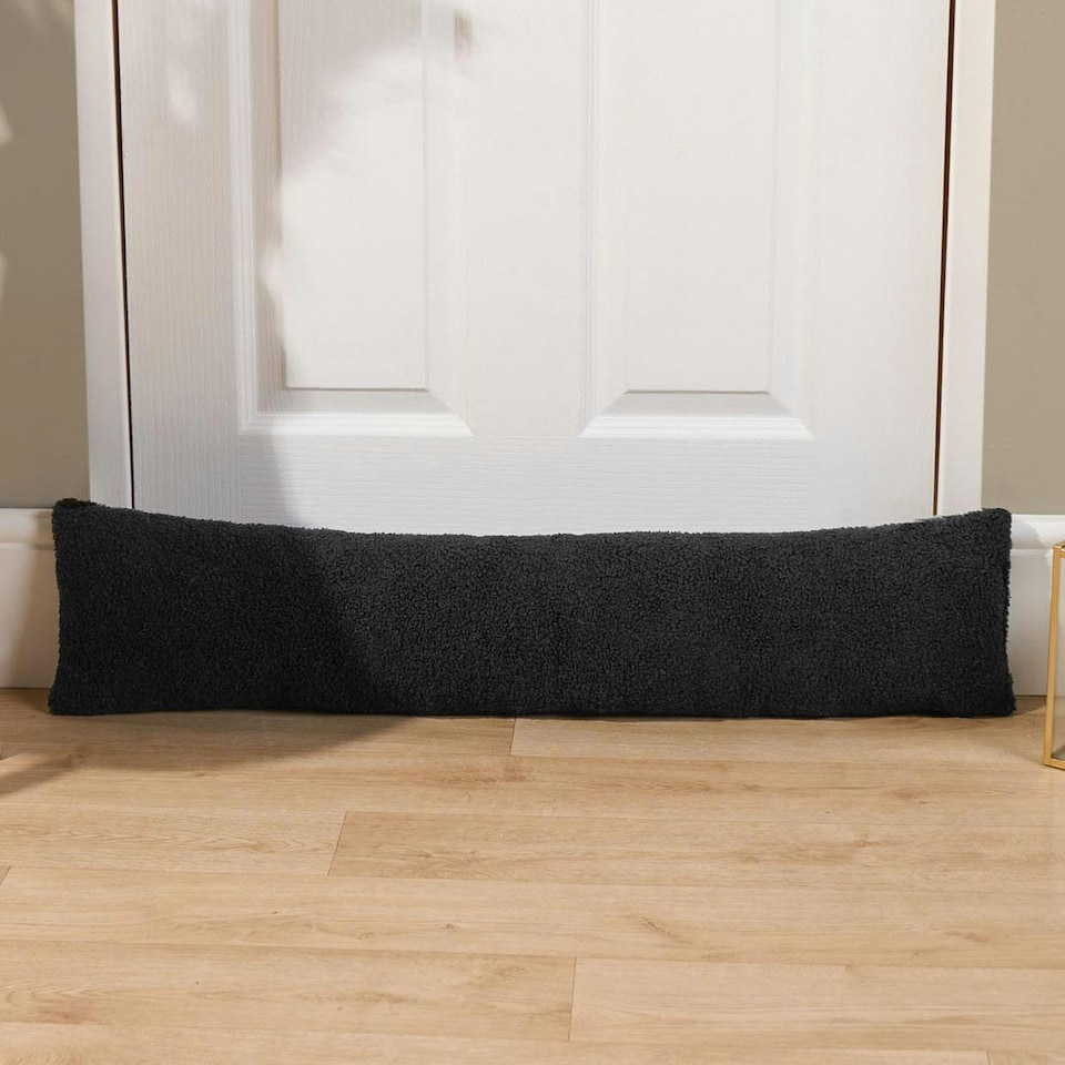 image 1 of OHS Boucle Window Weather Seal Draft Draught Excluder Door Stopper, 90cm - Black